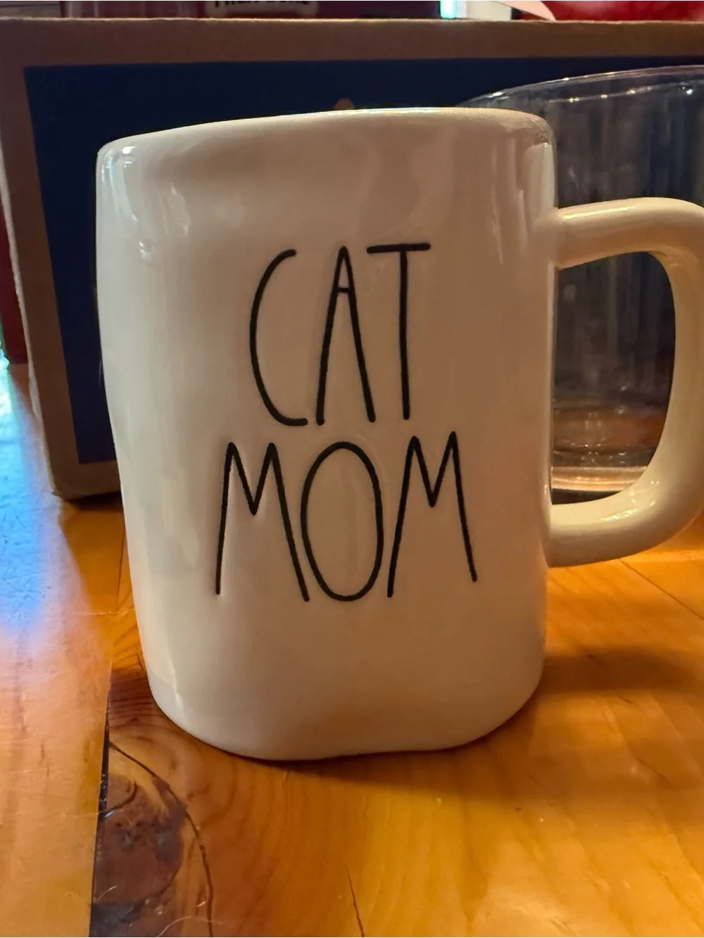 Rae Dunn White 'CAT MOM' Ceramic Mug